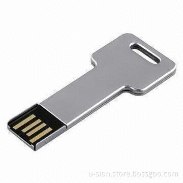 USB Flash Drive in Key Shape, Made of Aluminum with 1, 2, 4, 8, 16 and 32GB Capacities
